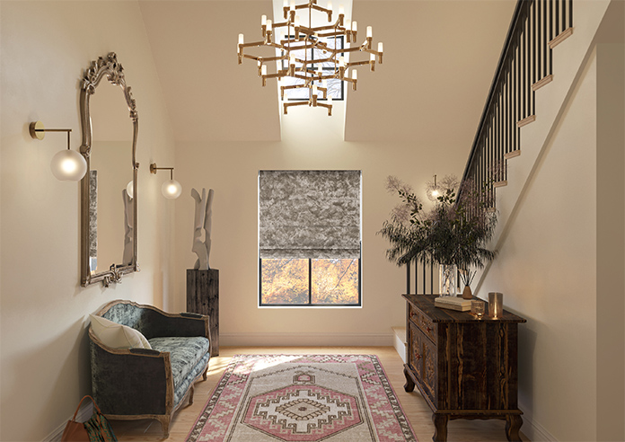 Cyrus Crushed Velvet, Latte - Motorised Roman Blind - Image 8
